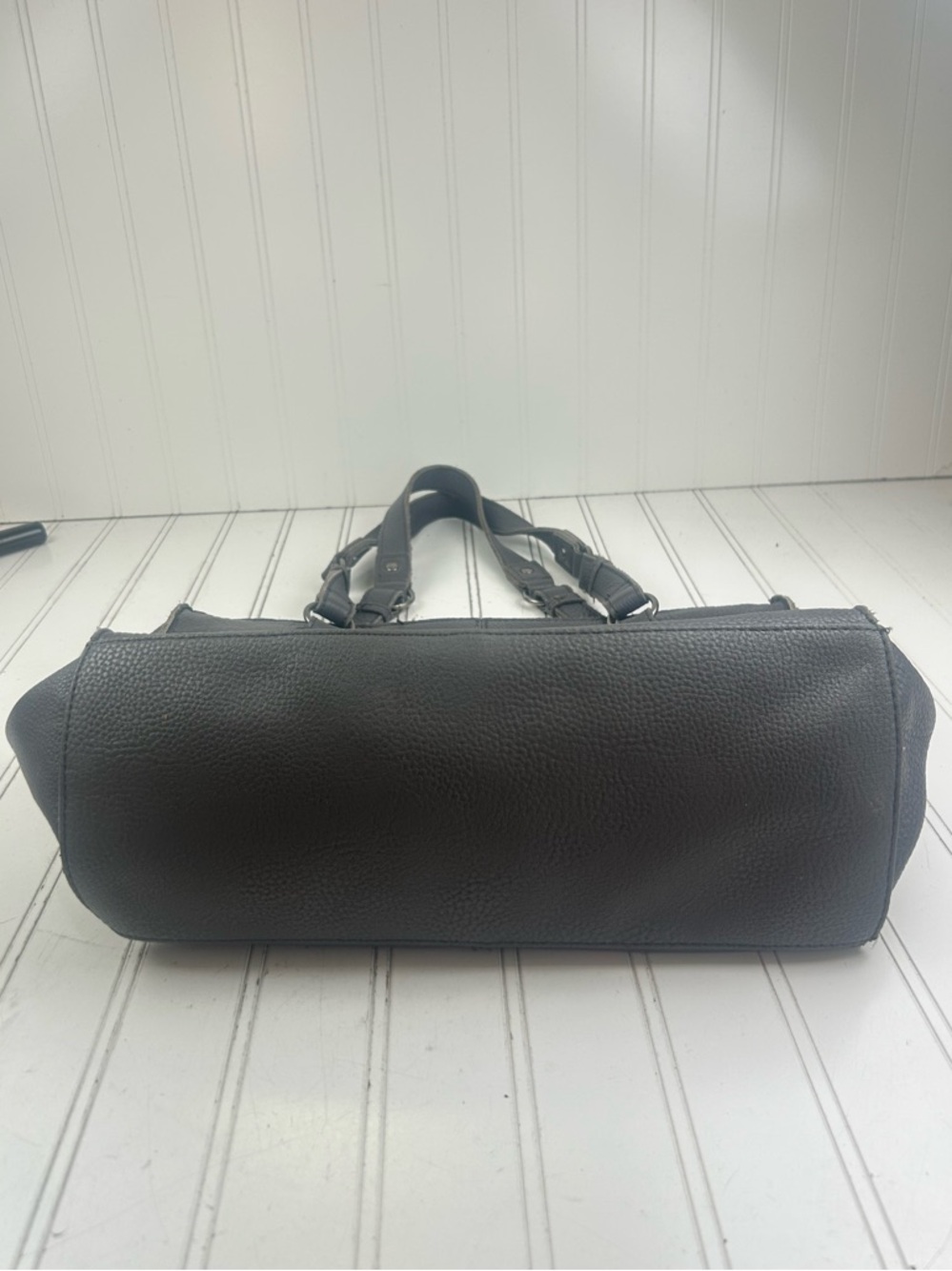 The Sak Vintage Y2K Gray Pebbled Leather Studded Boho Slouchy Shoulder Bag - Picture 7 of 14